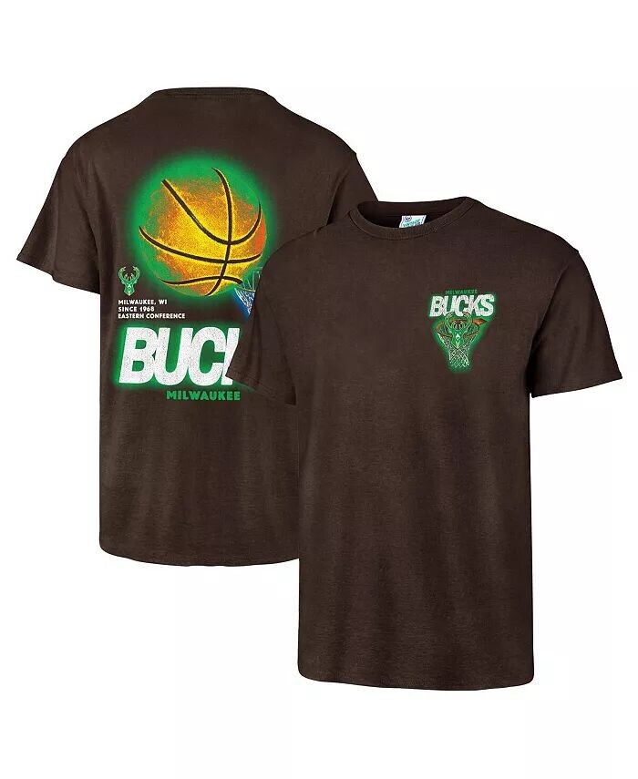 

47 Brand Мужская коричневая футболка Milwaukee Bucks в винтажном стиле Tubular Dagger Tradition Premium '47 Brand