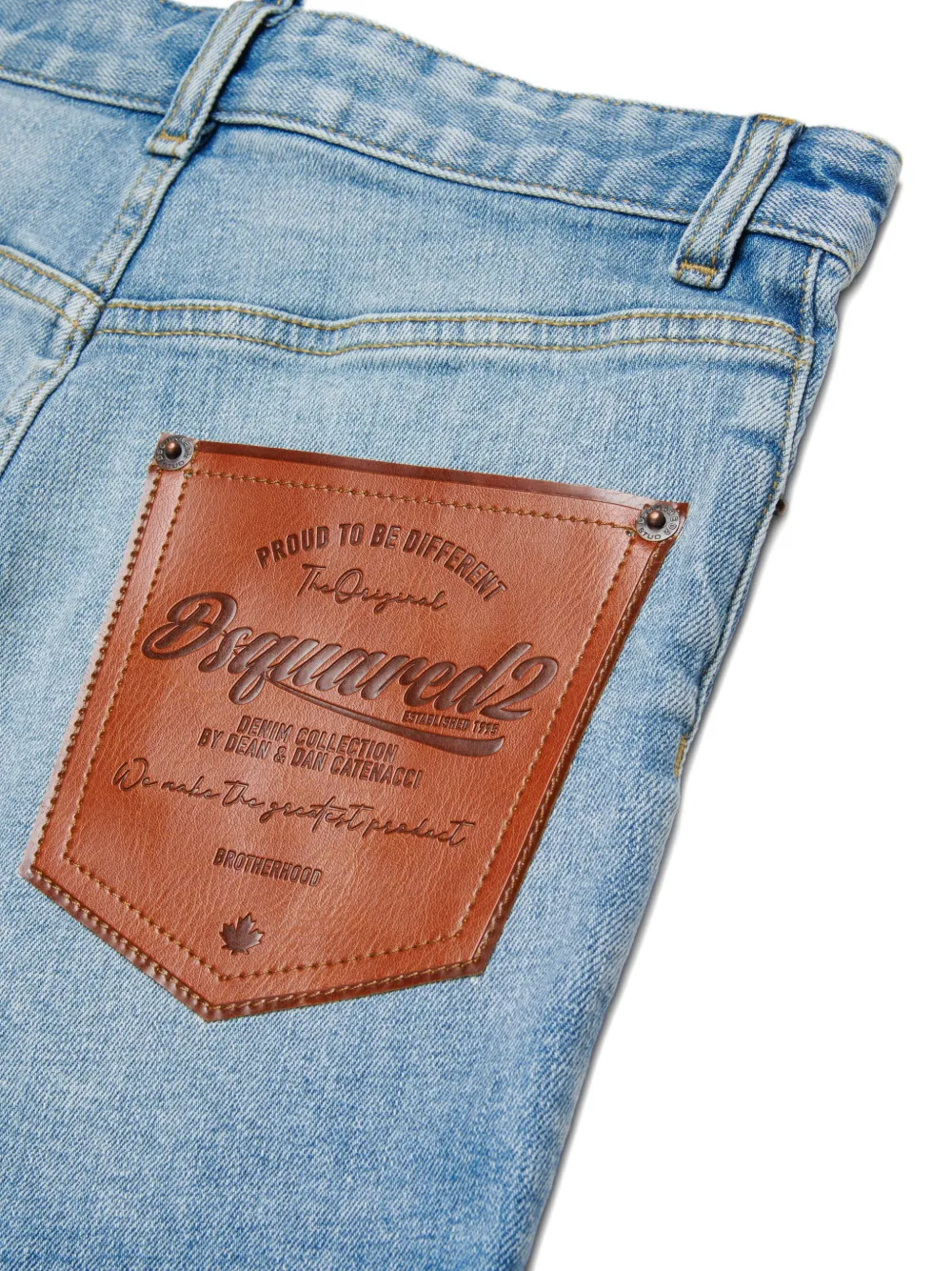 Джинсовые шорты из искусственной кожи с карманами DSQUARED2 KIDS, синий — фото 4