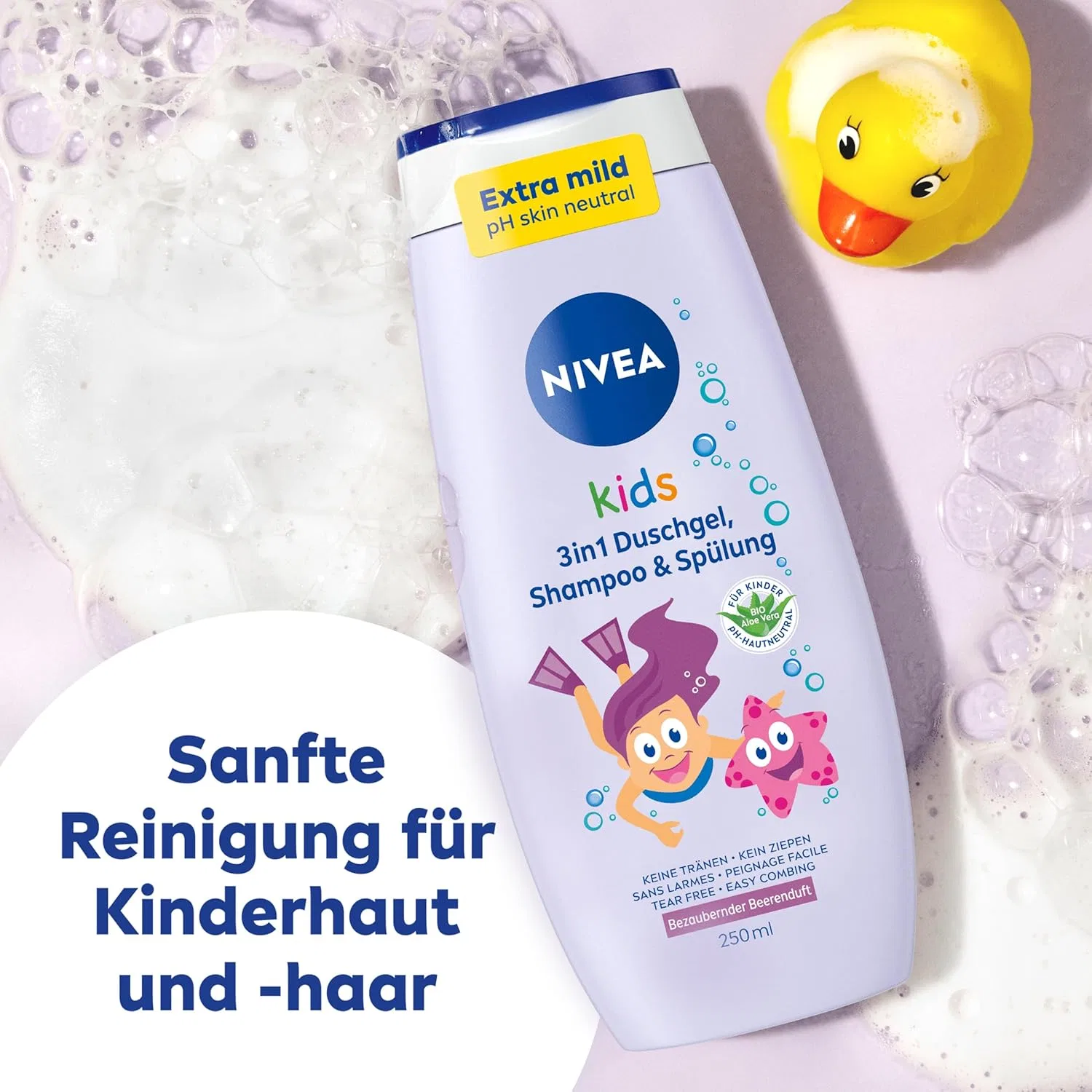 Детский гель для душа, шампунь и кондиционер 3в1 NIVEA Kids с ароматом ягод Beiersdorf — фото 4