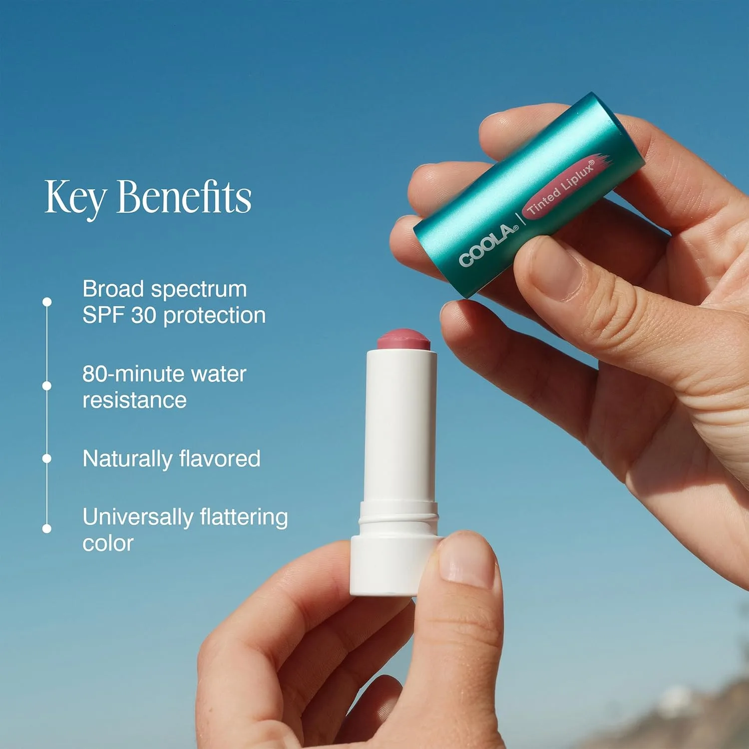 COOLA Organic Liplux тонированный бальзам для губ с SPF 30, 4,25 г, Red — фото 3