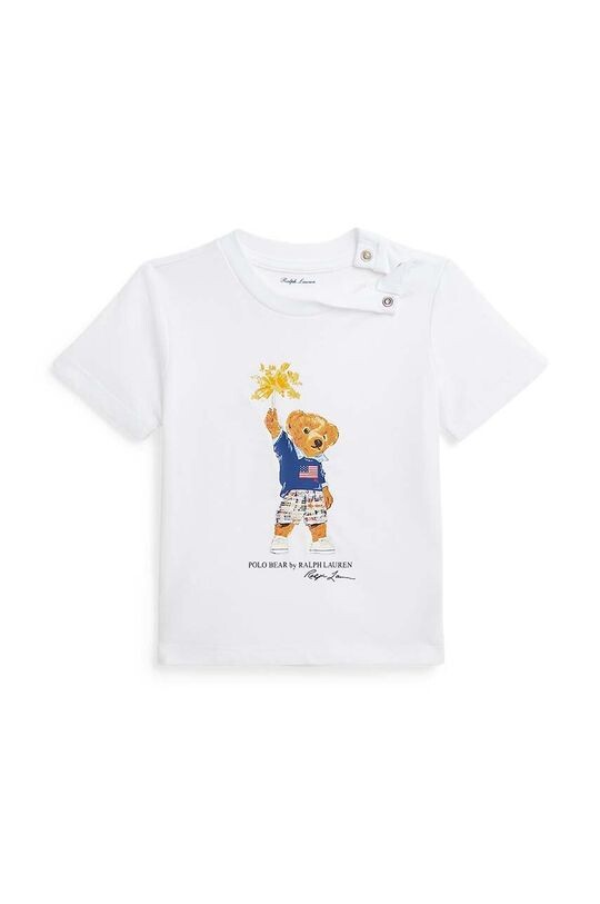 

Хлопковая детская футболка Polo Ralph Lauren, белый