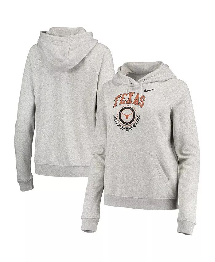 

Женский флисовый пуловер с капюшоном реглан серого цвета Texas Longhorns Varsity Varsity Nike