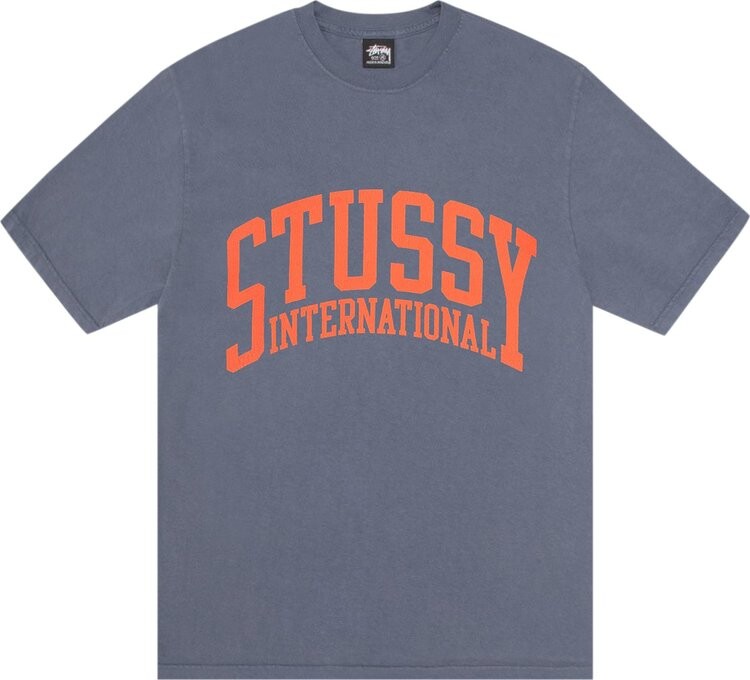 

Футболка Stussy International Pigment Dyed 'Indigo', синий