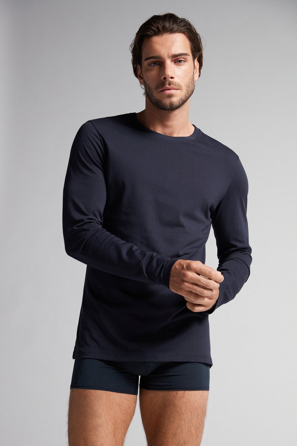 

Топ с длинными рукавами CREW NECK Intimissimi, синий