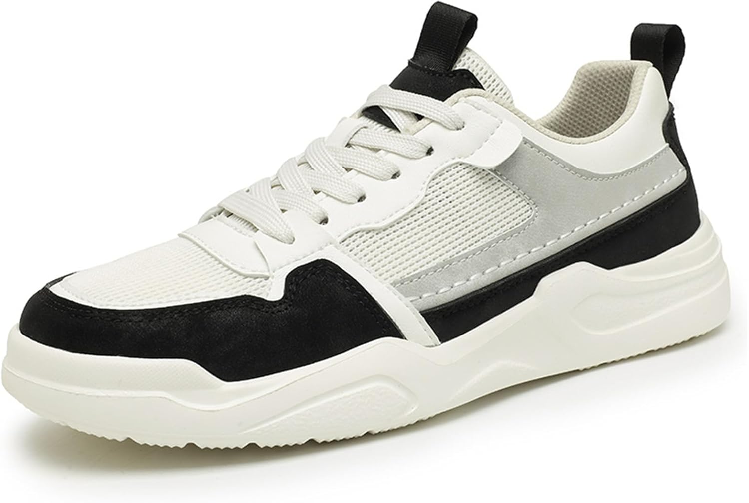 

Мужская обувь: дышащие кроссовки из сетки и кожи на шнуровке, летние, нескользящие, легкие, для прогулок, вождения и путешествий Netehadi, белый/черный