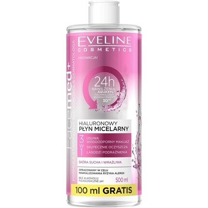 

Мицеллярная вода Facemed Hyaluronic 400 мл для сухой и чувствительной кожи, Eveline Cosmetics