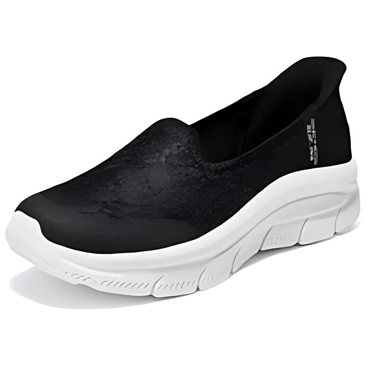 Современные удобные женские повседневные туфли женские черные/белые Skechers — фото 3
