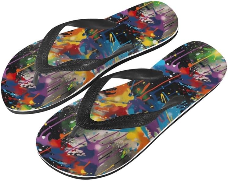 

Женские шлепанцы Semiouray Lotus, мужские классические вьетнамки с галактическим тай-дай геометрическим рисунком, мягкие и удобные, для ванной, унисекс, Colorful Splash Art