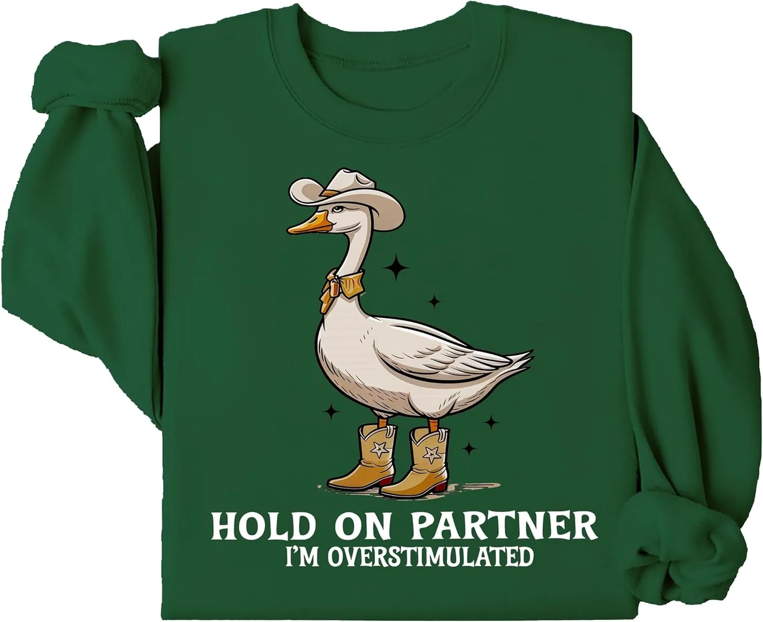 Футболка с принтом Hold On Partner Im Overstimulated