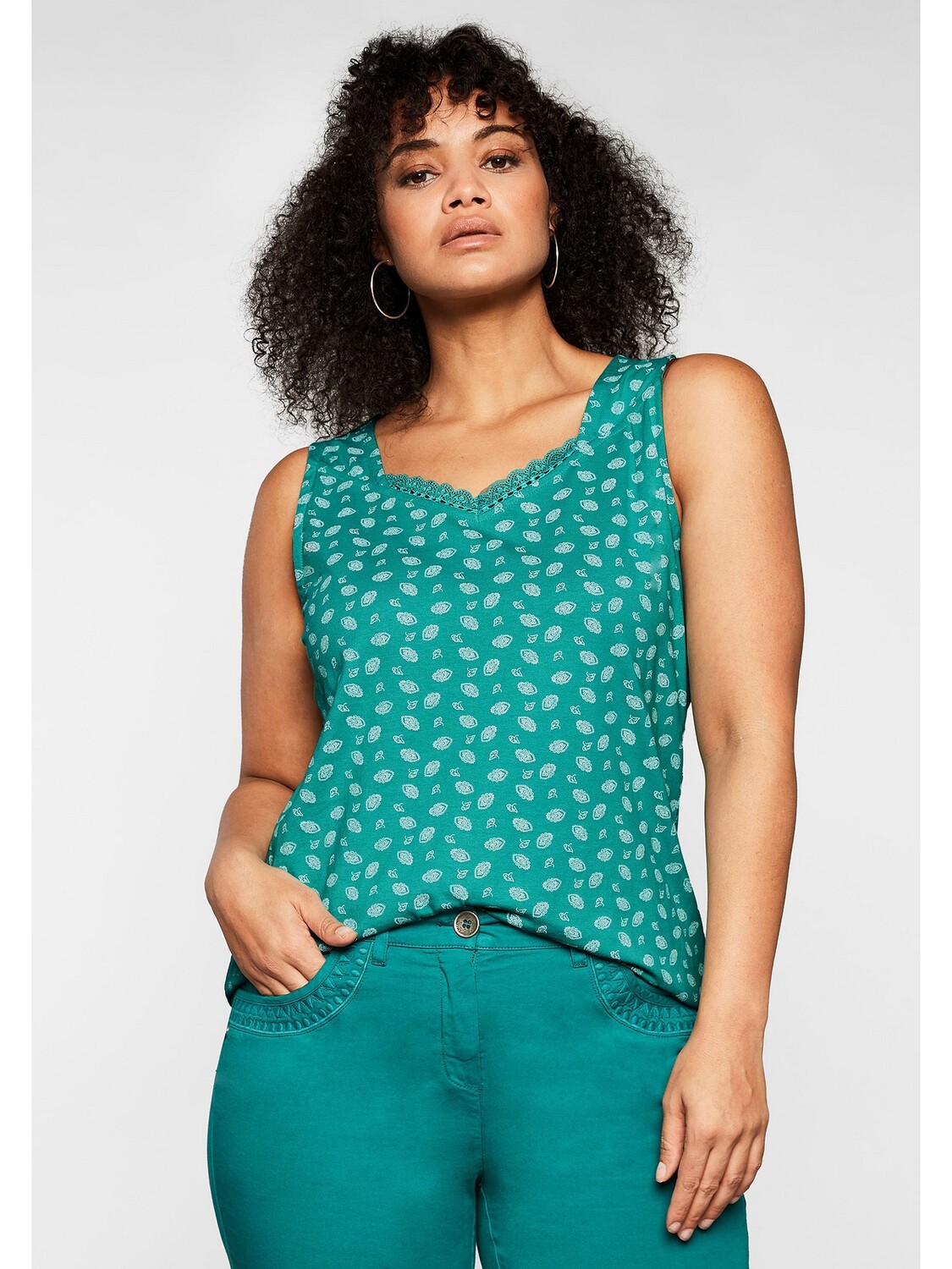 

Топ sheego, цвет karibiktürkis bedruckt