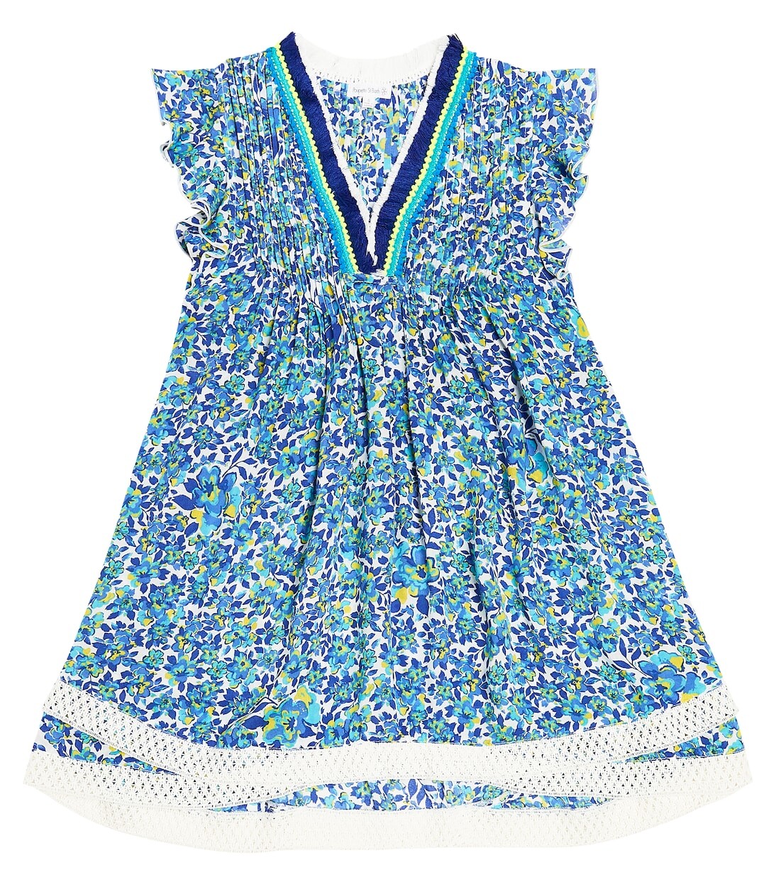 

Платье сара с цветочным принтом Poupette St Barth Kids, синий