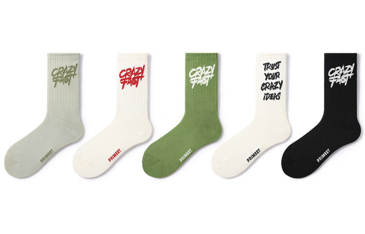 

Носки унисекс, 5 пар Primeet, 5 Pack (Sports Letter Trendy Socks C Set)