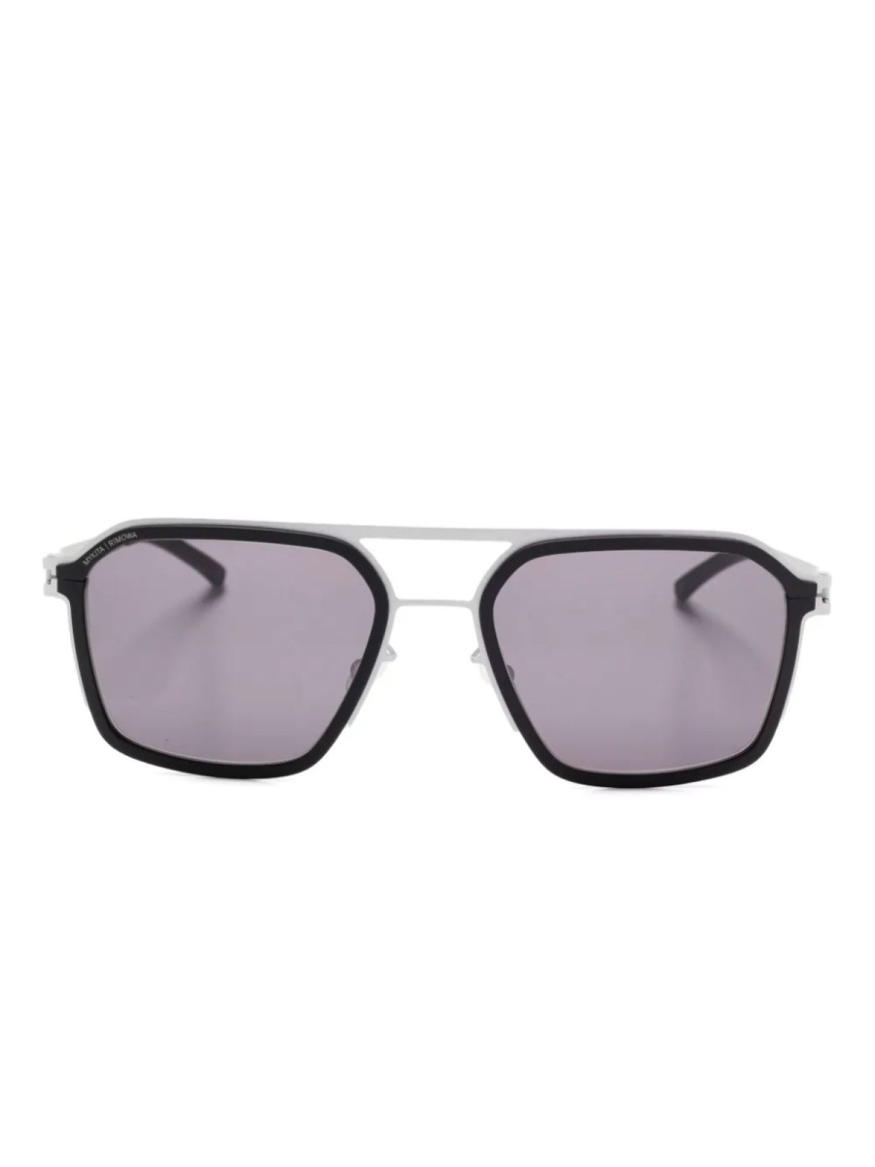 

Солнцезащитные очки Mykita x Rimowa Heritage в геометрической оправе из металла, серебряный