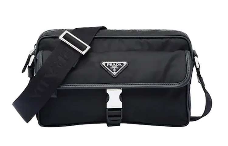 

PRADA Кожаная наплечная сумка кросс-боди мужская черная