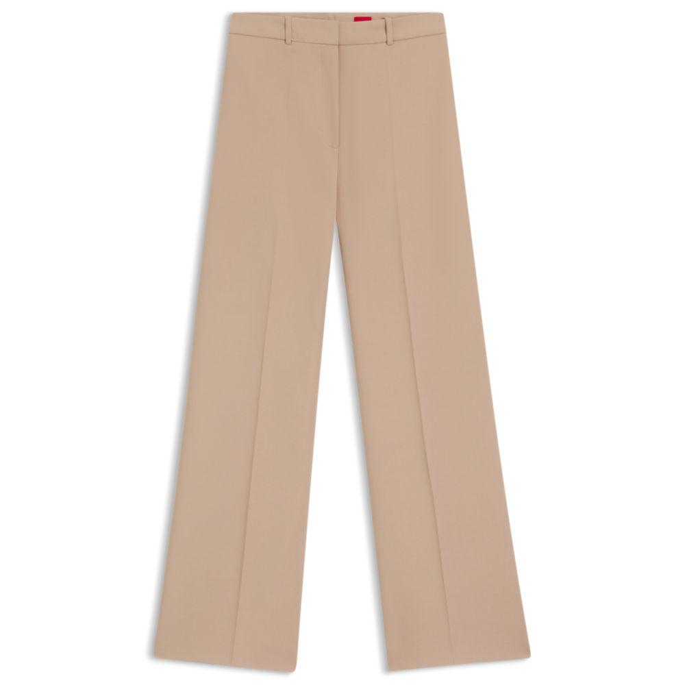 

Брюки прямого кроя с широкими штанинами из эластичной ткани HUGO, светло-коричневый