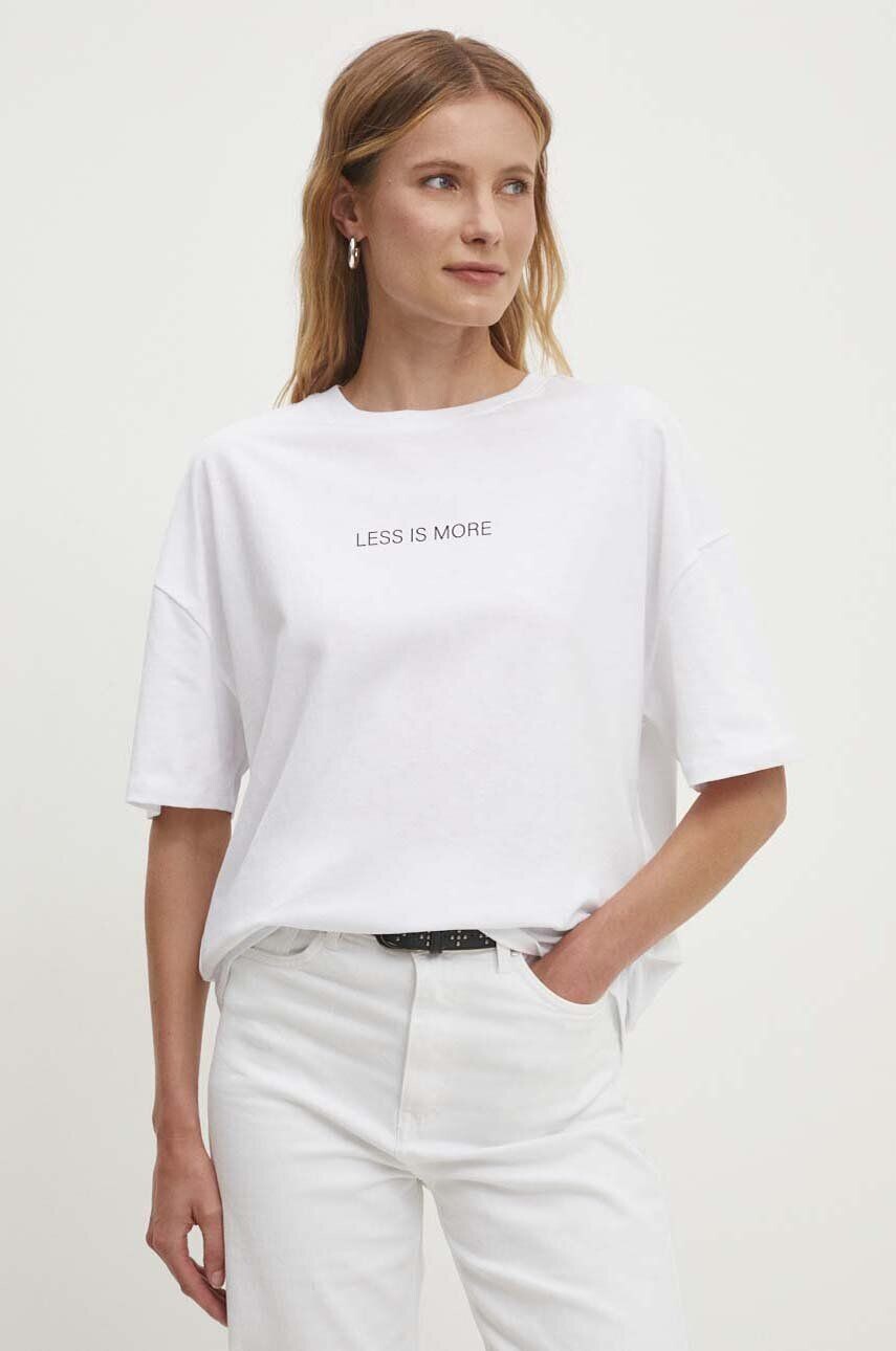 

Хлопковая футболка Answear Lab, белый