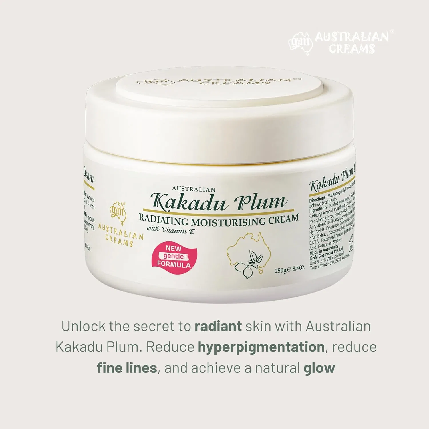Увлажняющий крем с сливой какаду от Australian Creams, 250 г G And M Australian Creams — фото 3