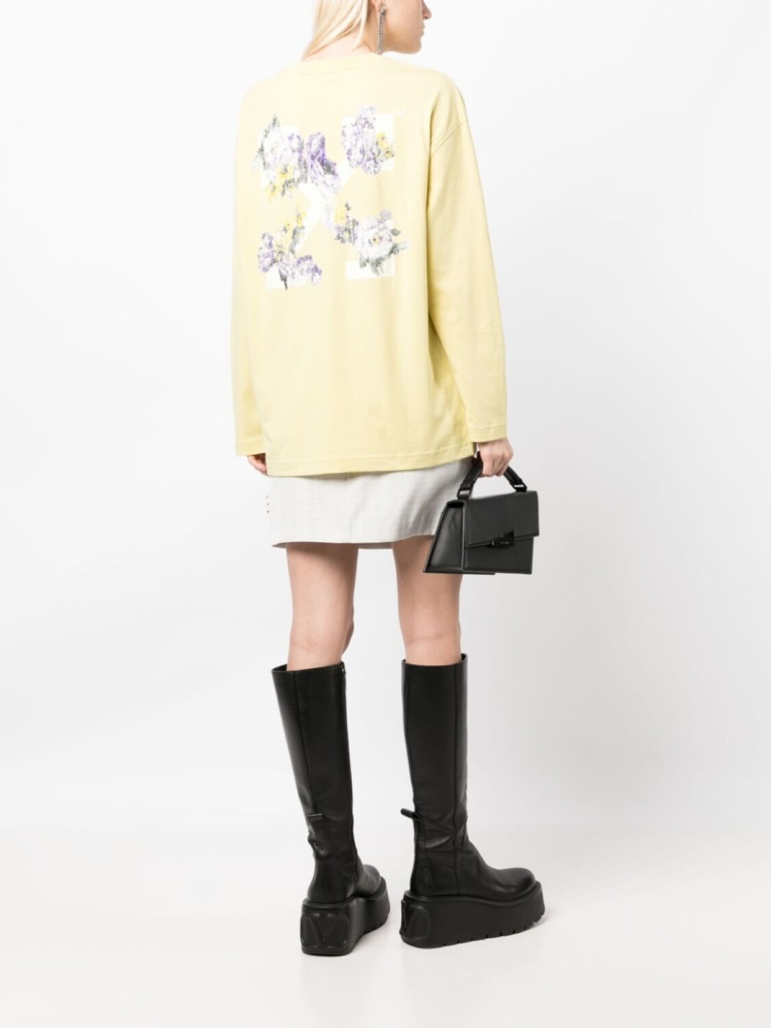 Off-White толстовка из органического хлопка с логотипом Flower Arrow, желтый — фото 2