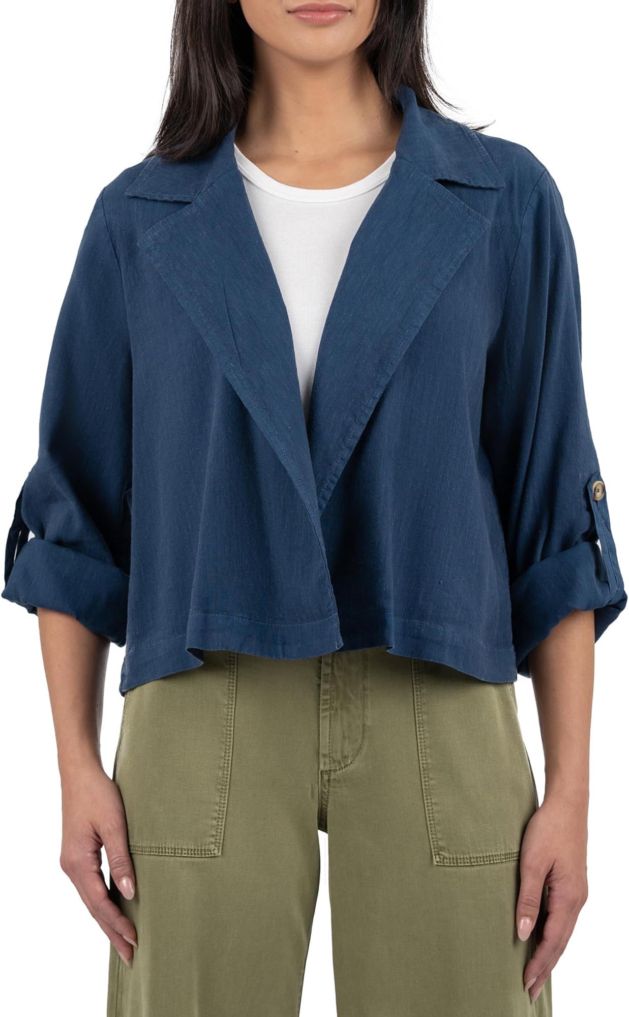 

Куртка KUT from the Kloth Nadine - Crop Blazer Jacket, Ocean Blue