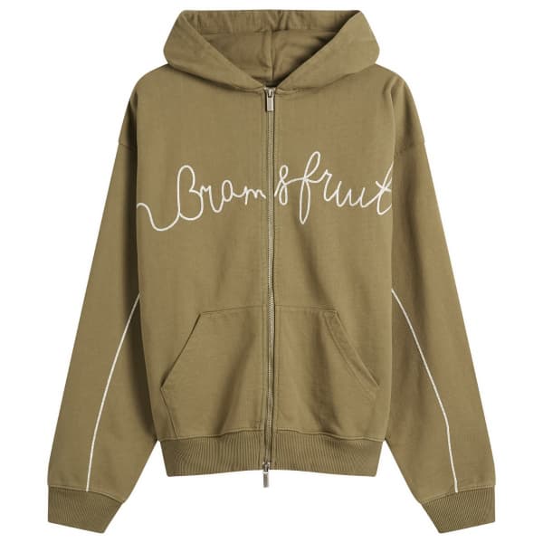 

Худи с капюшоном и цепным стежком из садового шланга Bram'S Fruit, solid оливковый зеленый