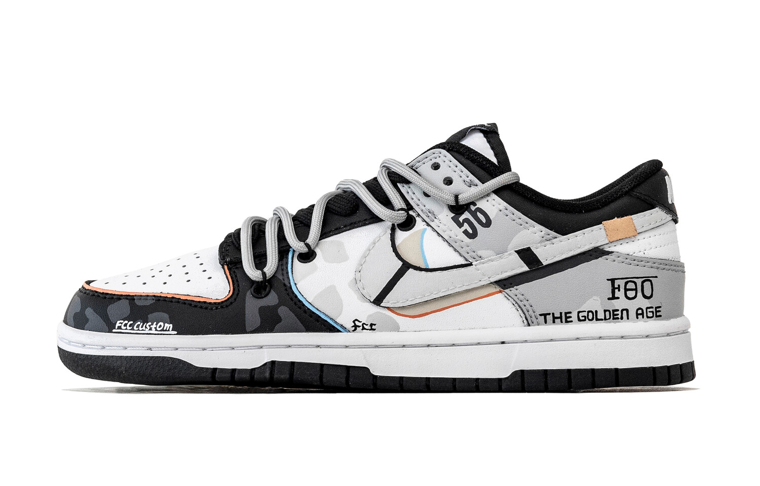 

Кроссовки Nike Dunk Skateboarding Shoes Unisex Low-top White/gray/black, цвет Time Zone Border