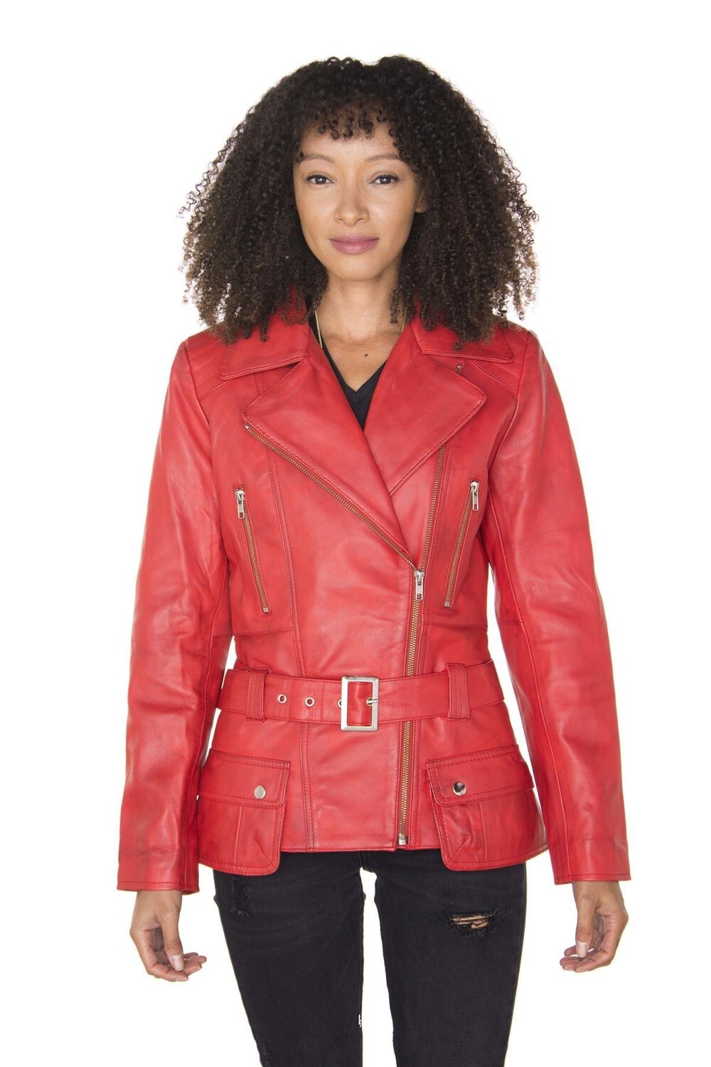 

Длинная кожаная косуха-Кито Infinity Leather, красный