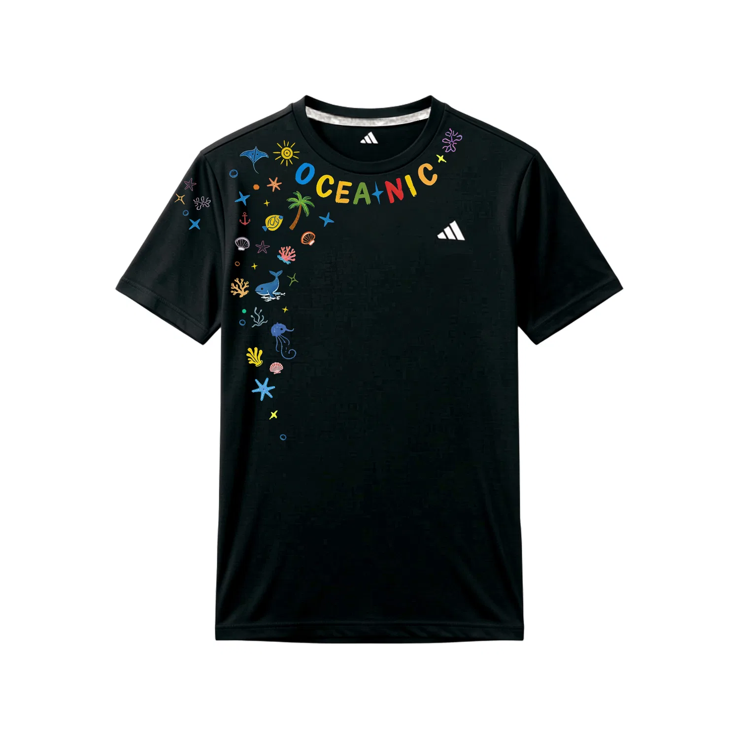 Футболка Adidas Black Crew Neck Moderate