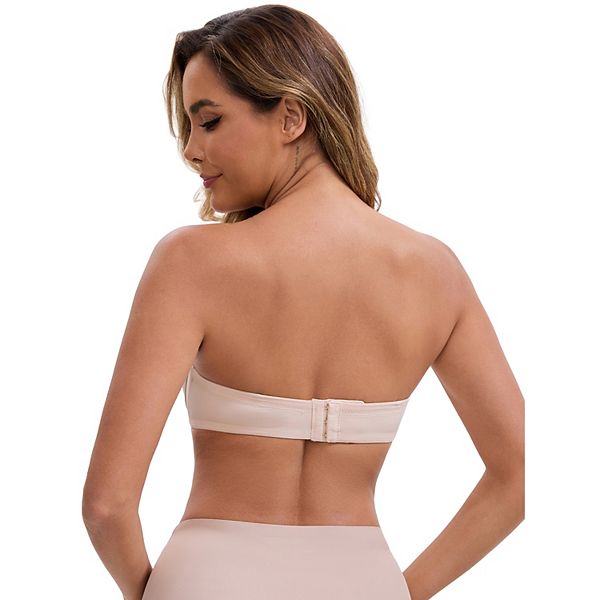 

Женский бесшовный бюстгальтер-бандо на косточках с перекрестными лямками спереди Inspire Chic, Beige