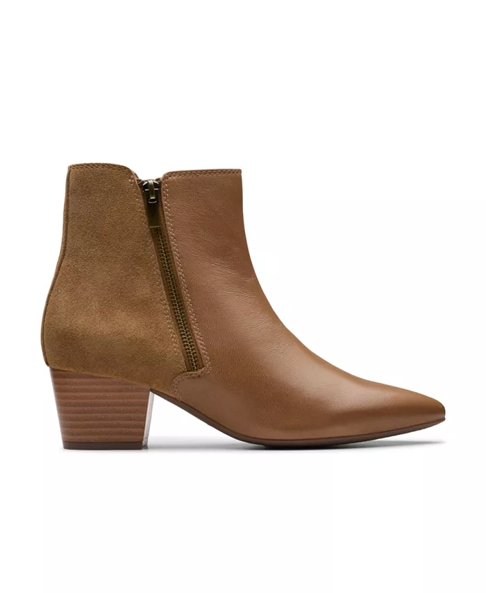 Женские полусапоги Clarks Ellanie Vibe кожаные с острым носом, коричневый — фото 2
