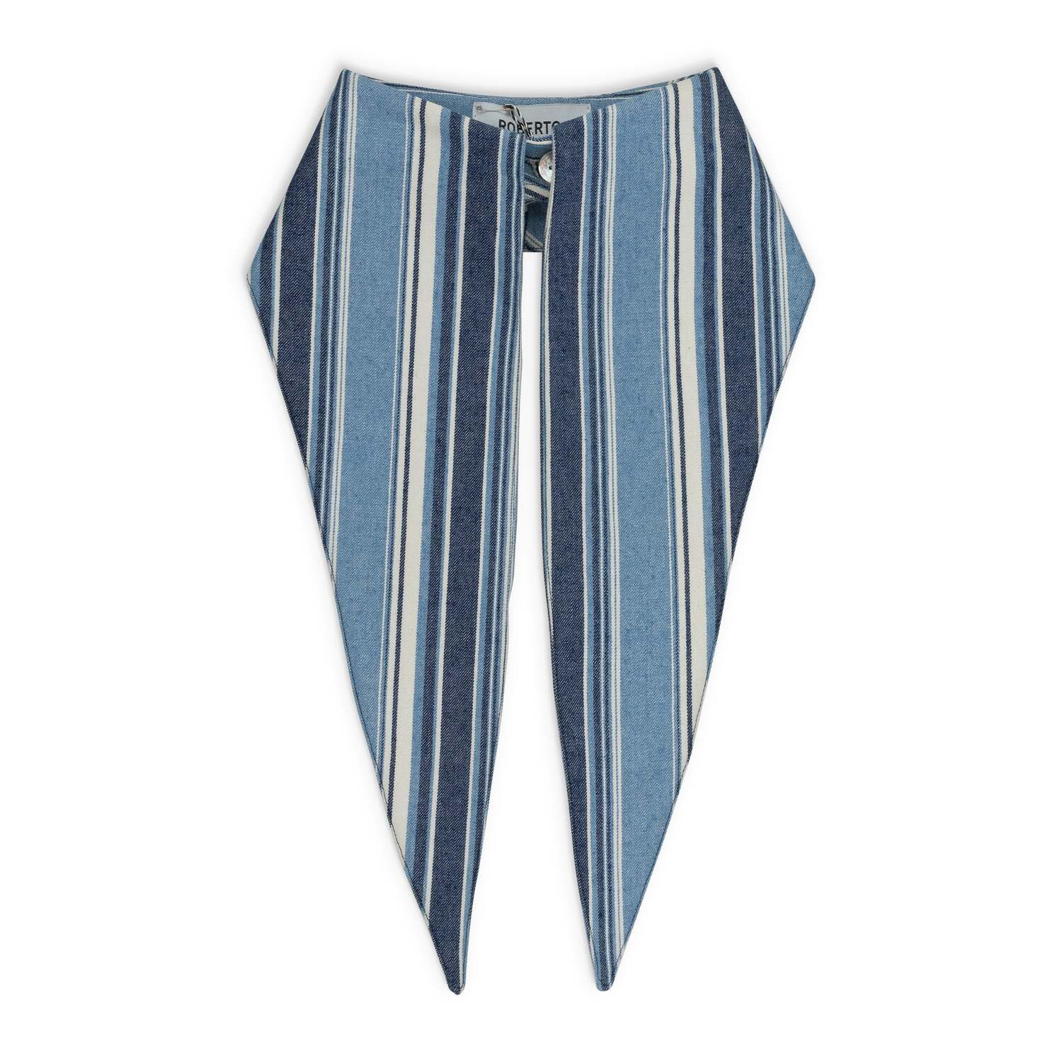 

Полосатый топ Roberto Sanchez Olga с заостренным галстуком на шее - Синий