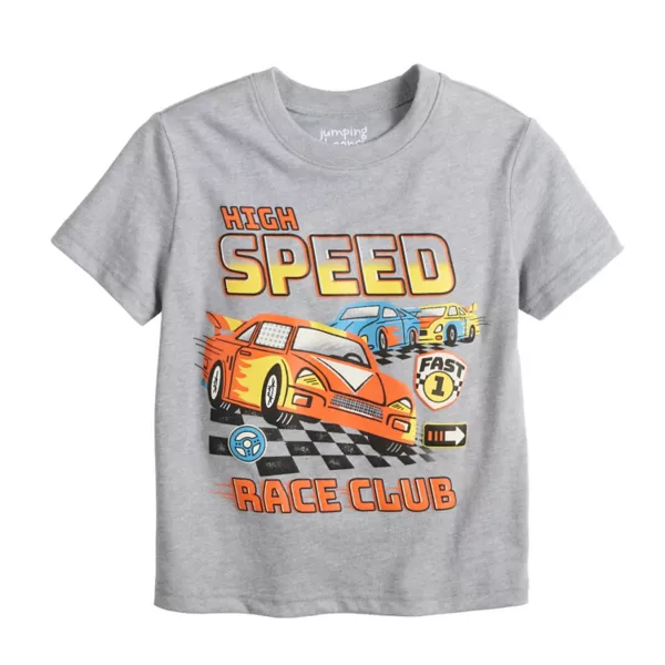 

Футболка с принтом для мальчиков с коротким рукавом Jumping Beans, цвет grey top speed