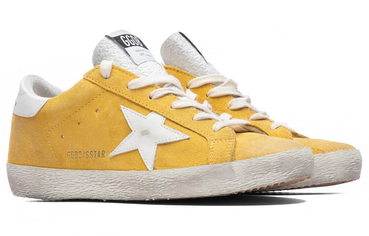 Кроссовки для скейтбординга Super-Star женские, низкие, желтые Golden Goose — фото 3