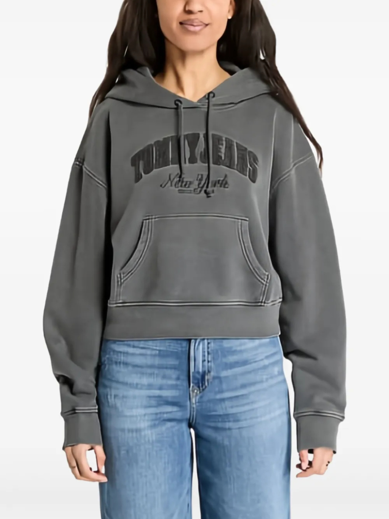 

Толстовка с капюшоном Tommy Jeans из хлопка, серый