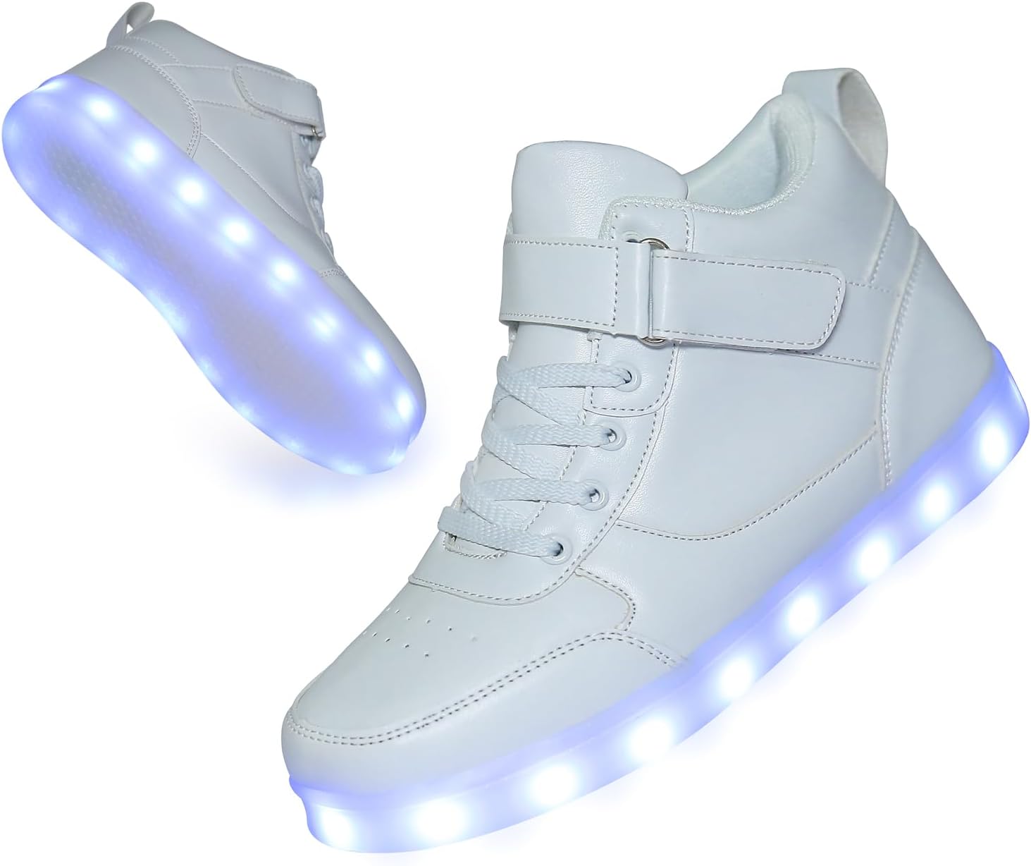 Унисекс-кроссовки YuanRoad с подсветкой LED и USB-зарядкой, светящиеся светодиодные кроссовки, белый — фото 3