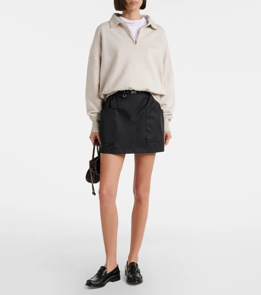 Мини-юбка из нейлона с поясом Re-Nylon Prada, черный — фото 2