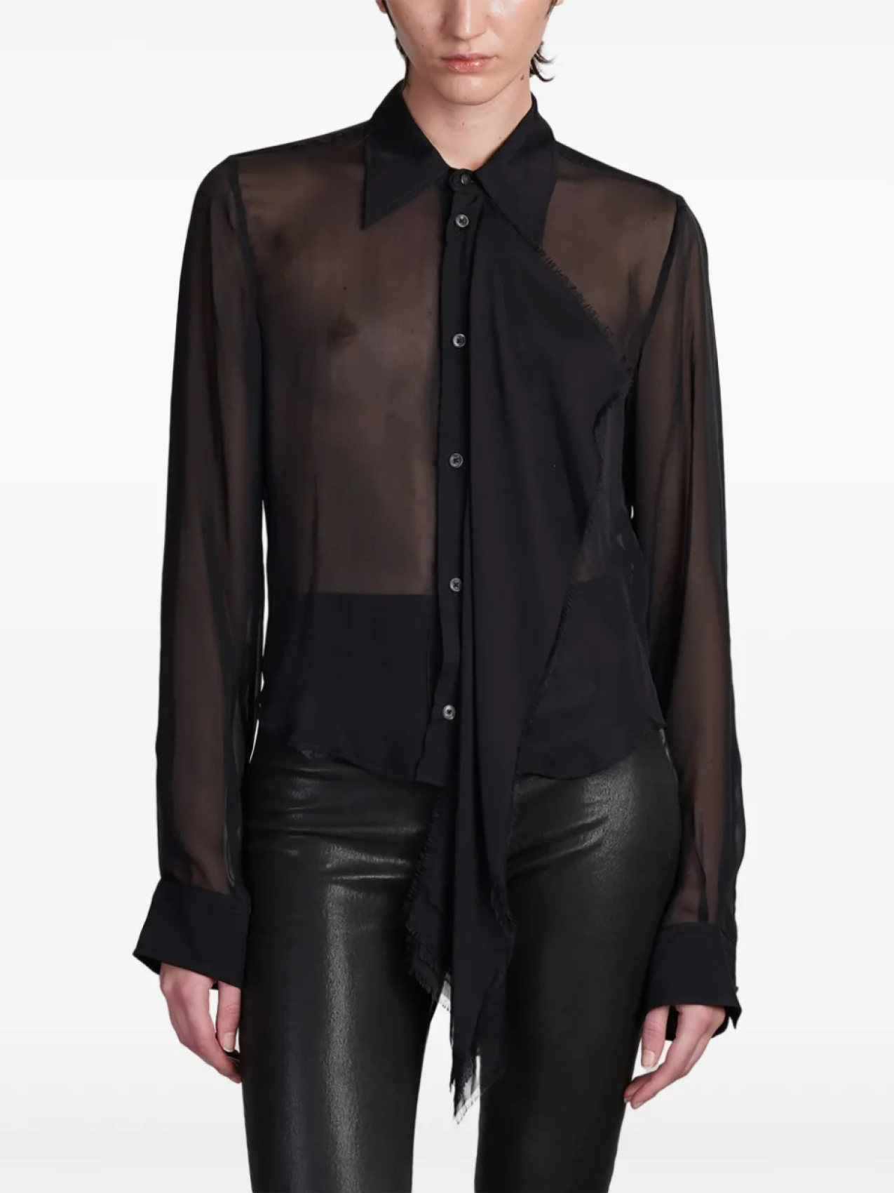 

Шелковая рубашка Ann Demeulemeester Thyrvi, черный