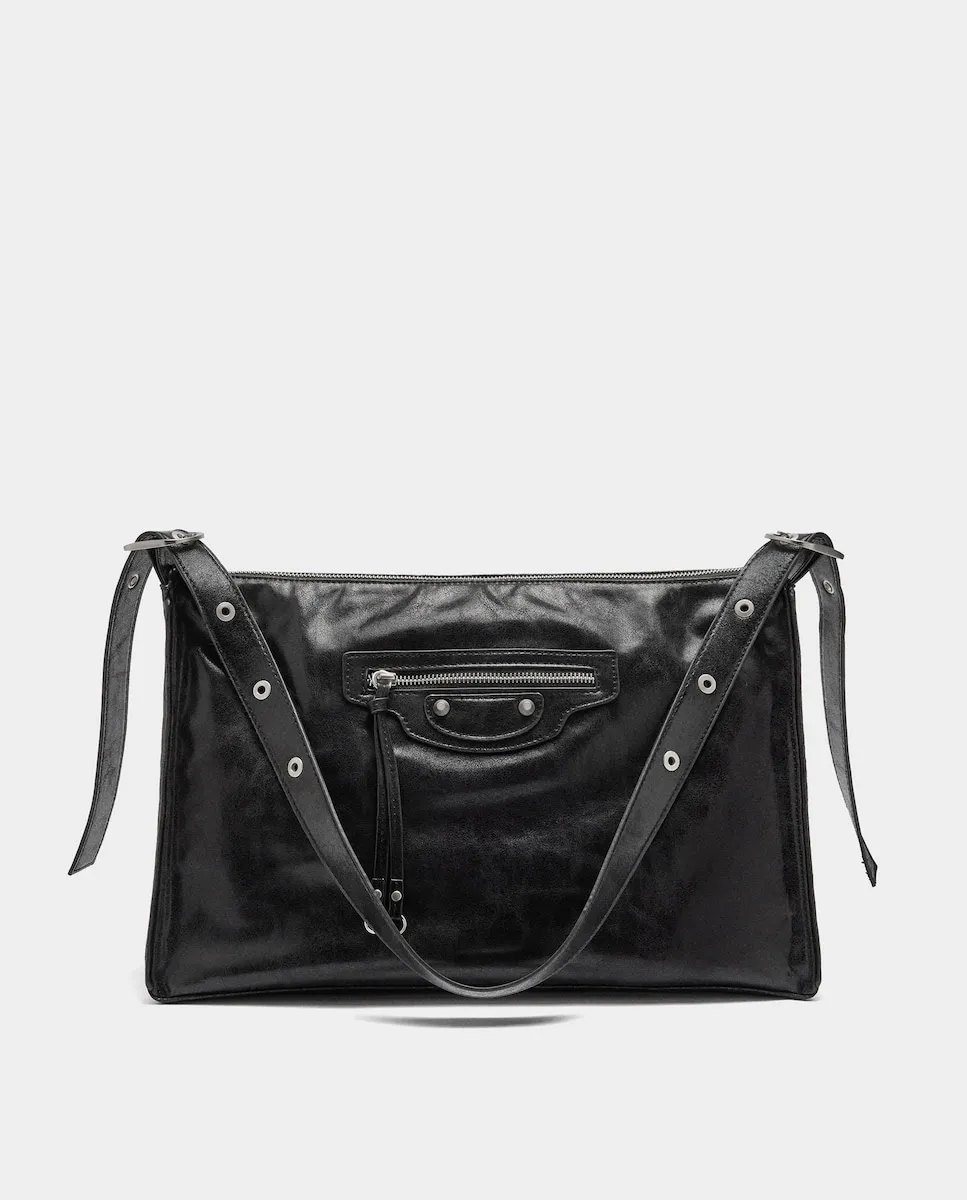 

Сумка через плечо трансформер с эффектом состаривания и застежкой-молнией, гладкая Parfois, черный