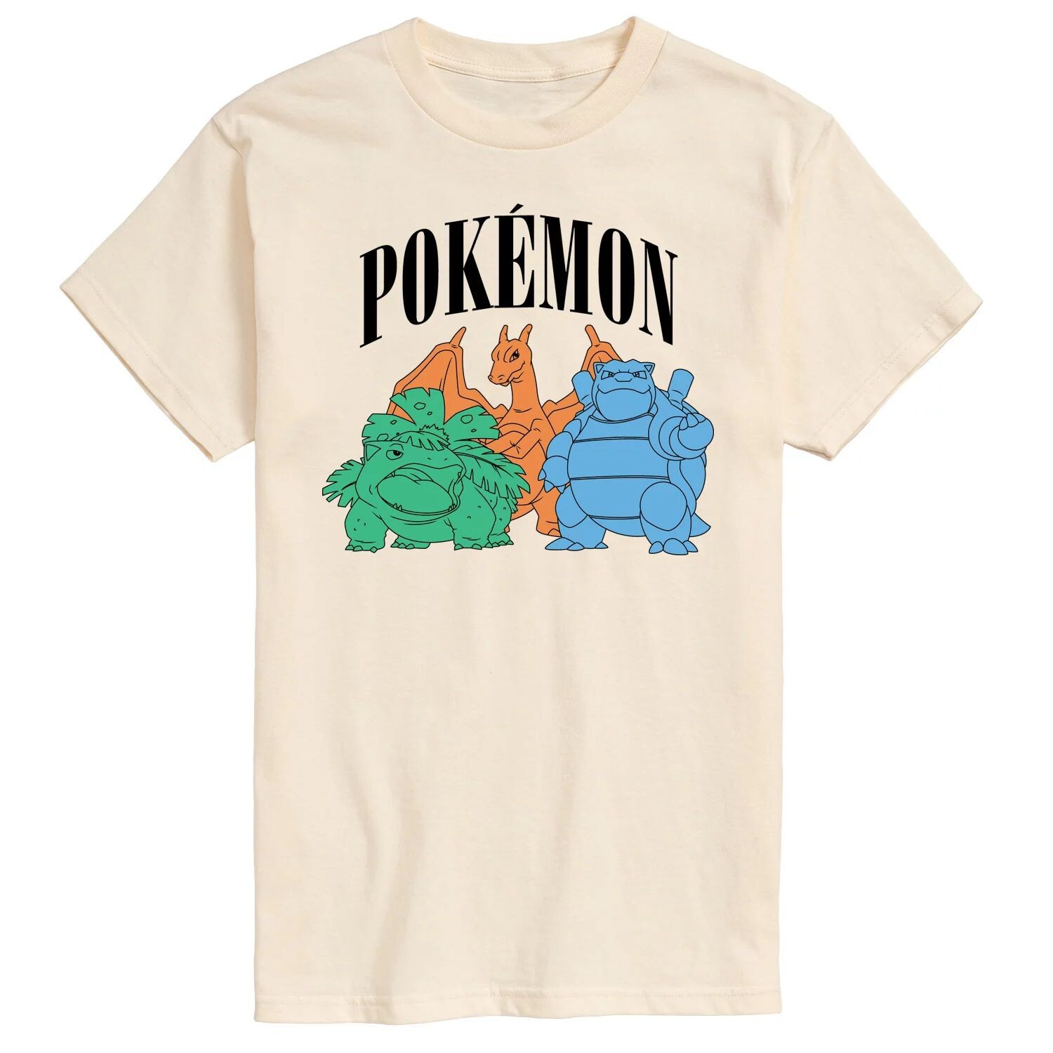 

Мужская футболка с рисунком Pokemon Venusaur, Charizard и Blastoise Group Licensed Character