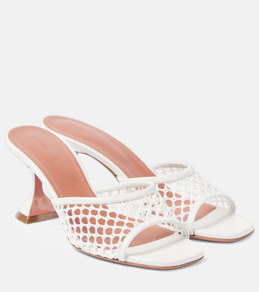 Люпита мюли из рафии Amina Muaddi, White