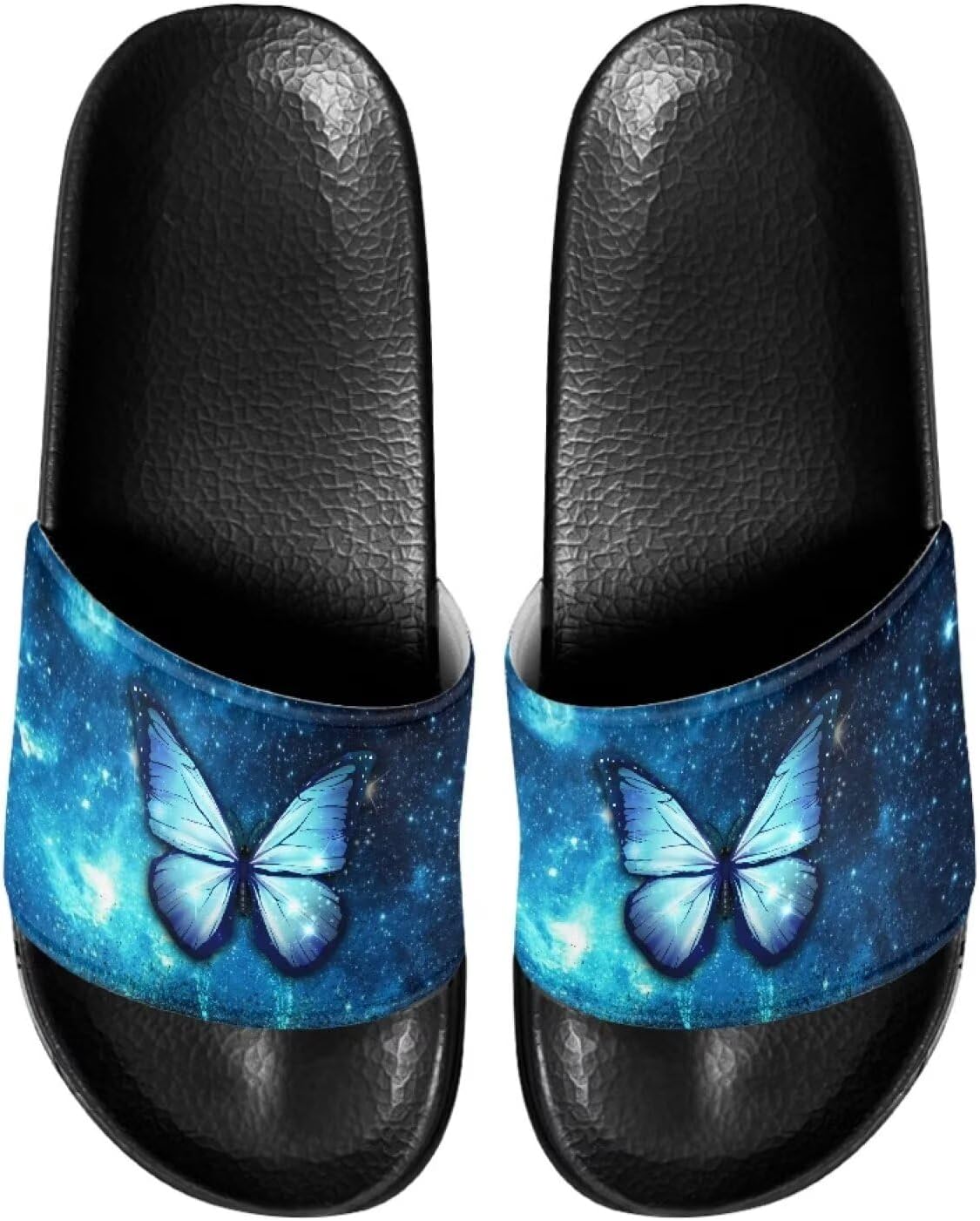 

Противоскользящие сланцы для женщин и мужчин, открытые босоножки для дома, удобные плоские шлепанцы для ванной и пляжа Annejudy, голубой