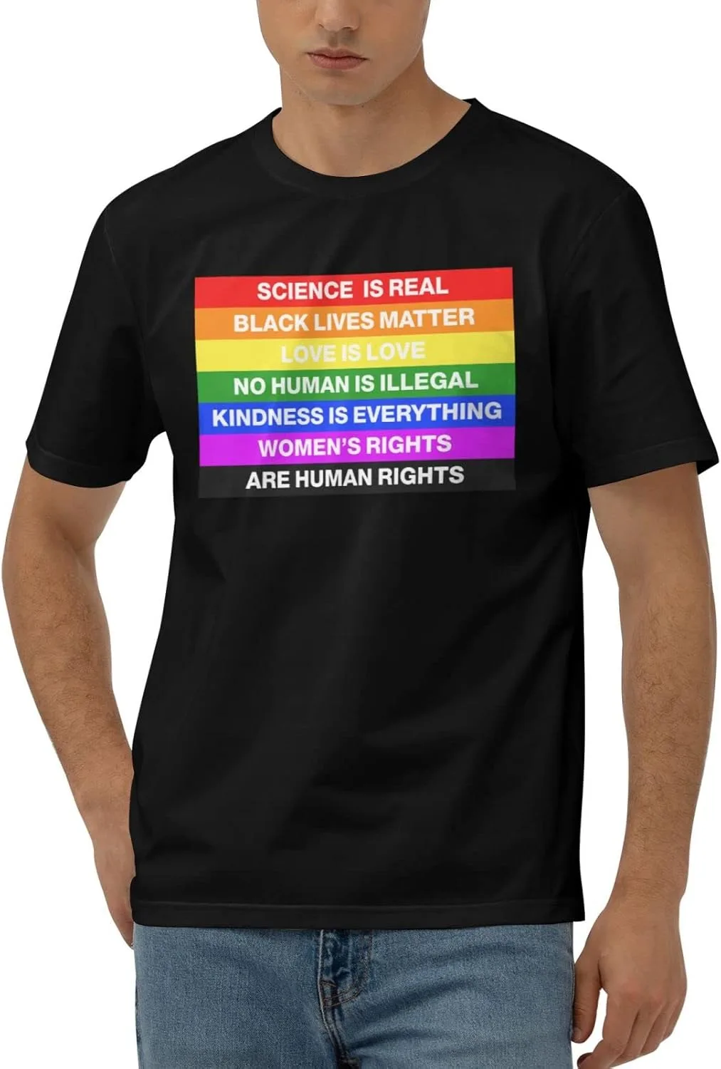 

Футболка Funny T-Shirt Science is Real Black Lives Matter BLM Love Rainbow PLOWS
