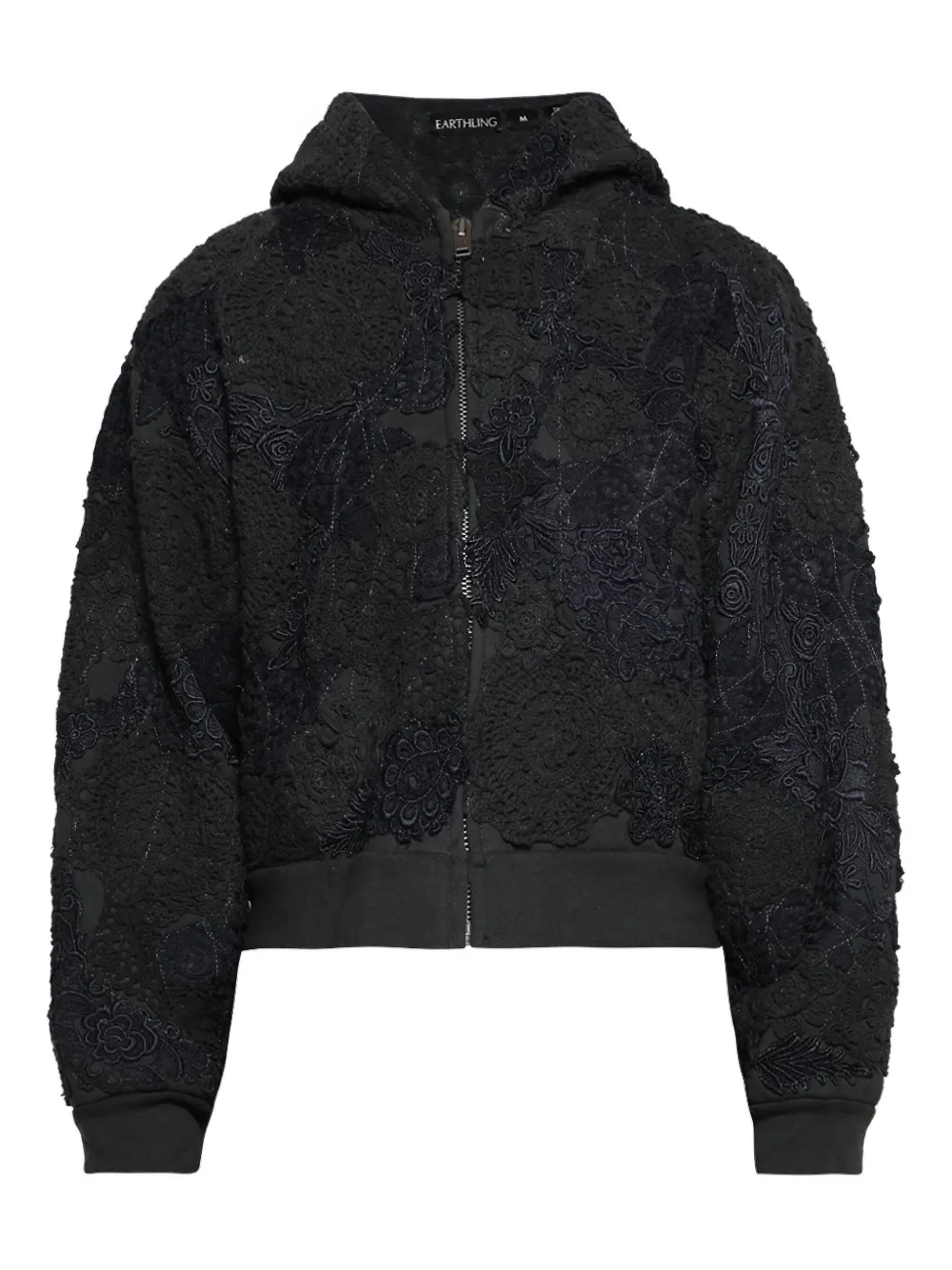 

Толстовка на молнии с цветочной вышивкой EARTHLING VIP, серый