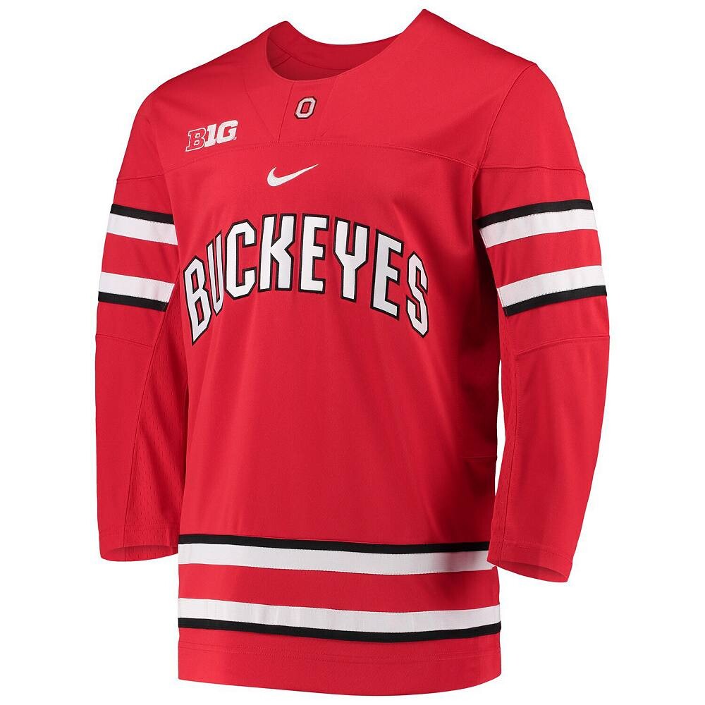 Мужская хоккейная майка Nike Scarlet Ohio State Buckeyes Replica Team, цвет Osu Red — фото 3