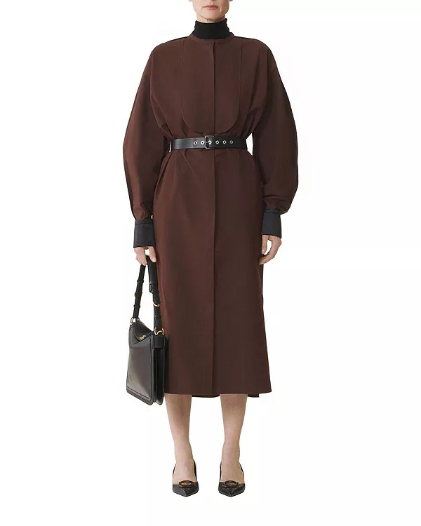 

Платье-Рубашка из хлопкового поплина Lanvin, коричневый