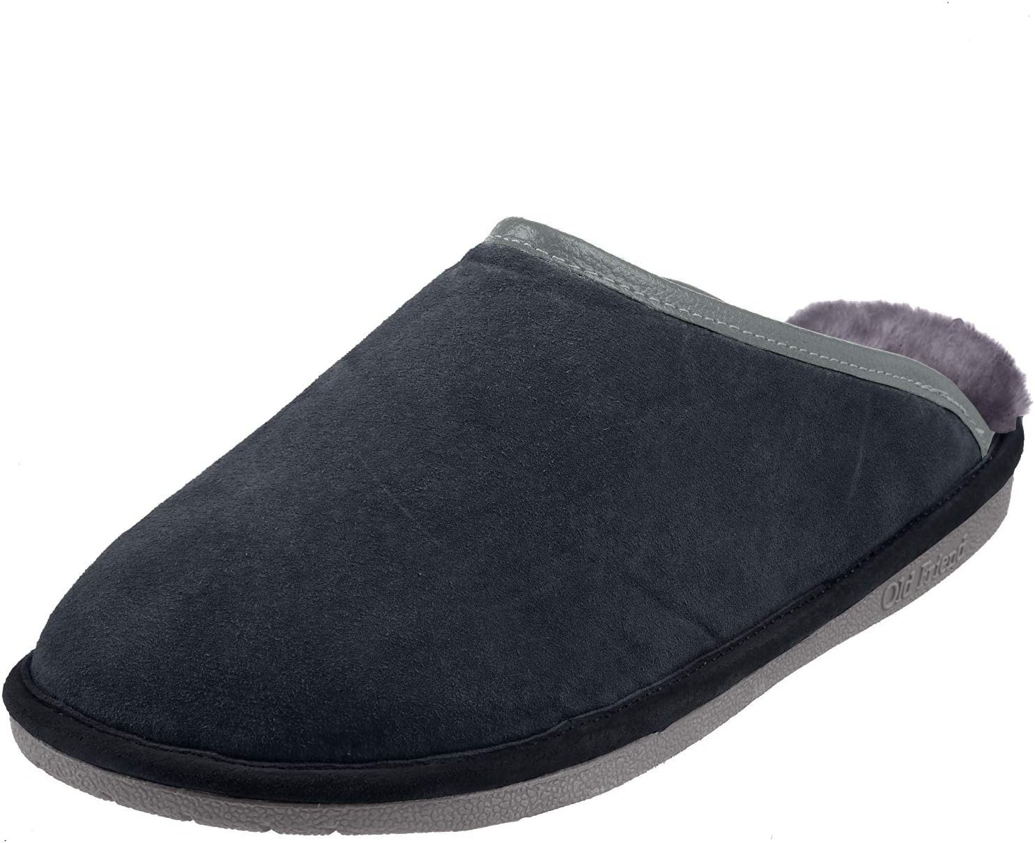 

Мужские тапочки Old Friend из овчины, черный/темно-серый