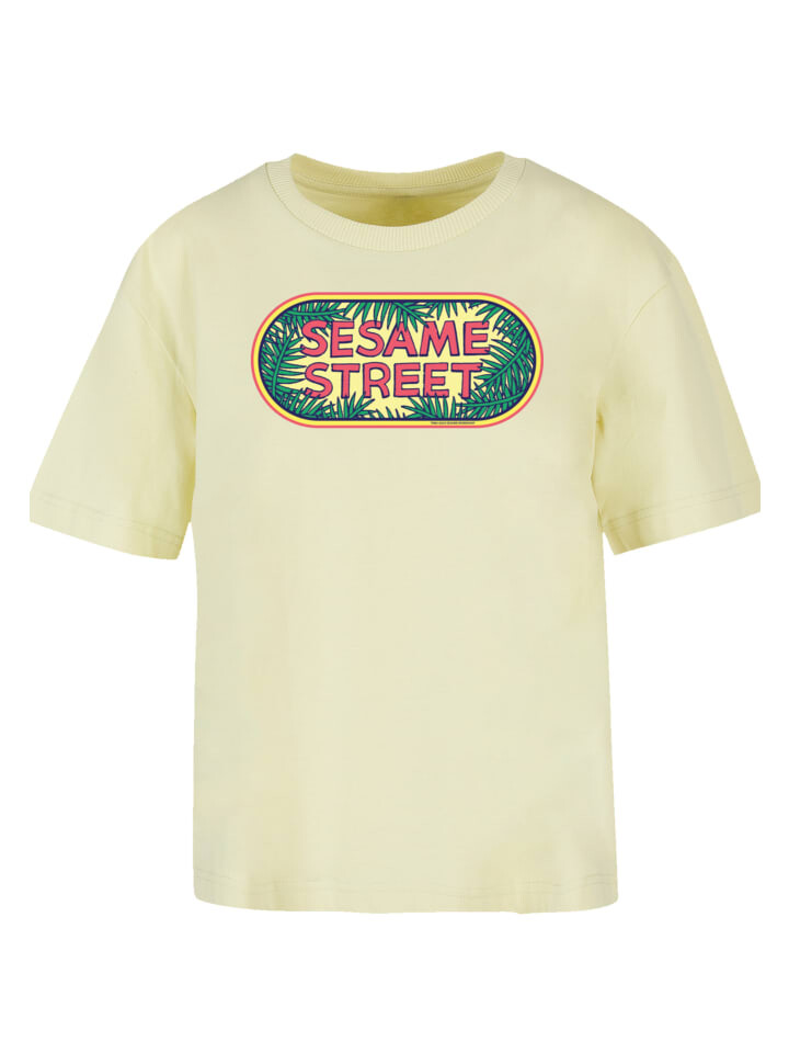 

Футболка F4NT4STIC Ladies Everyday Tee Sesamstraße Jungle Logo, цвет softyellow