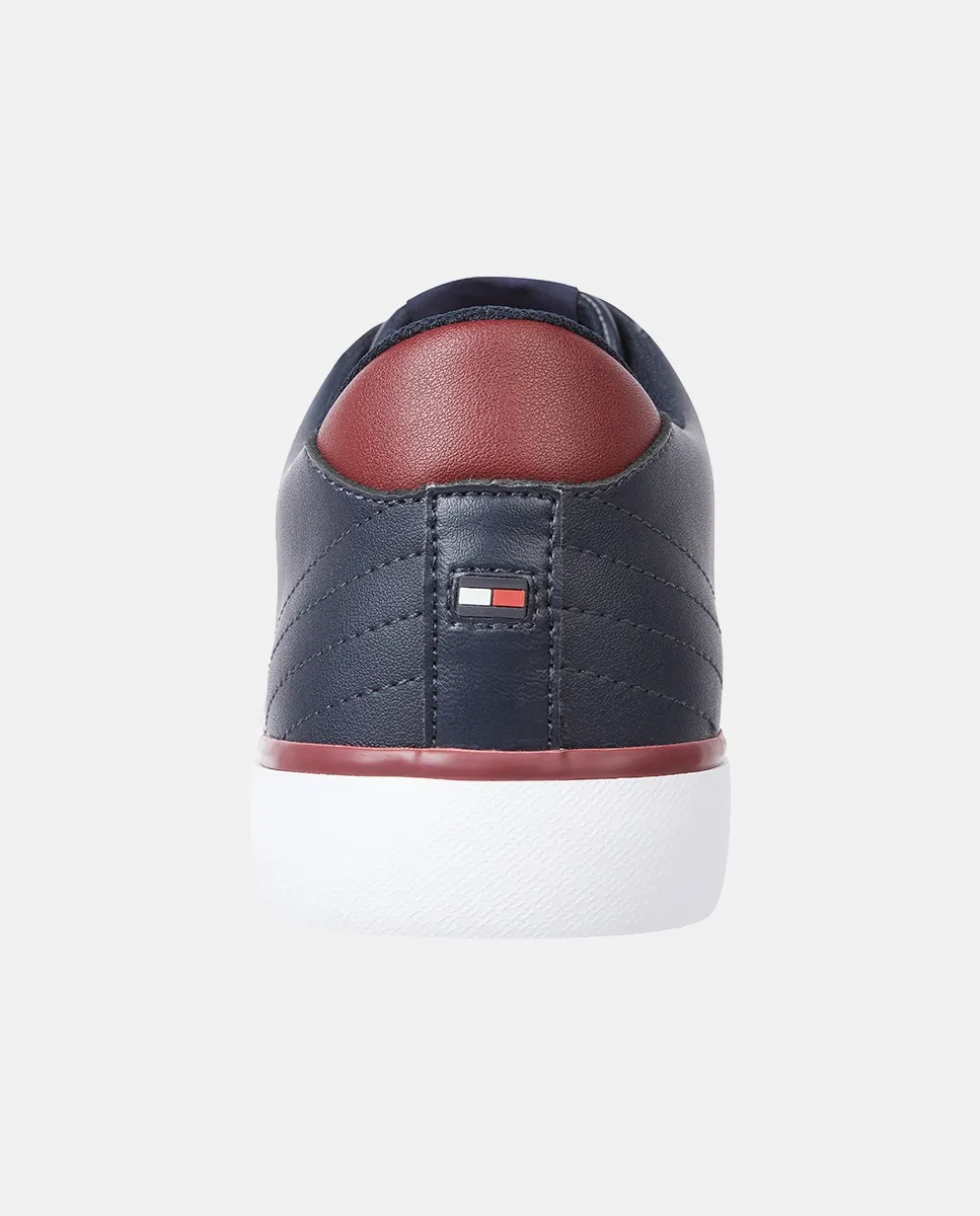 Мужские кожаные кроссовки с логотипом и контрастными деталями Tommy Hilfiger, темно-синий — фото 4