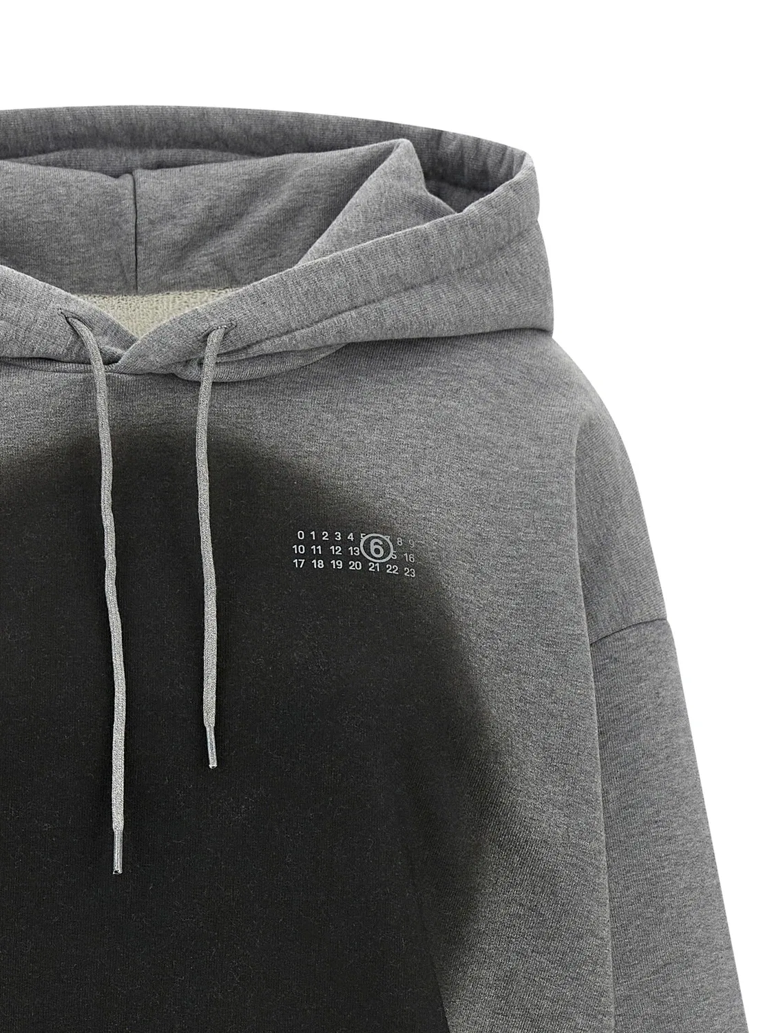 Худи с эффектом распыления и числовым логотипом MM6 MM6 Maison Margiela, серый — фото 3