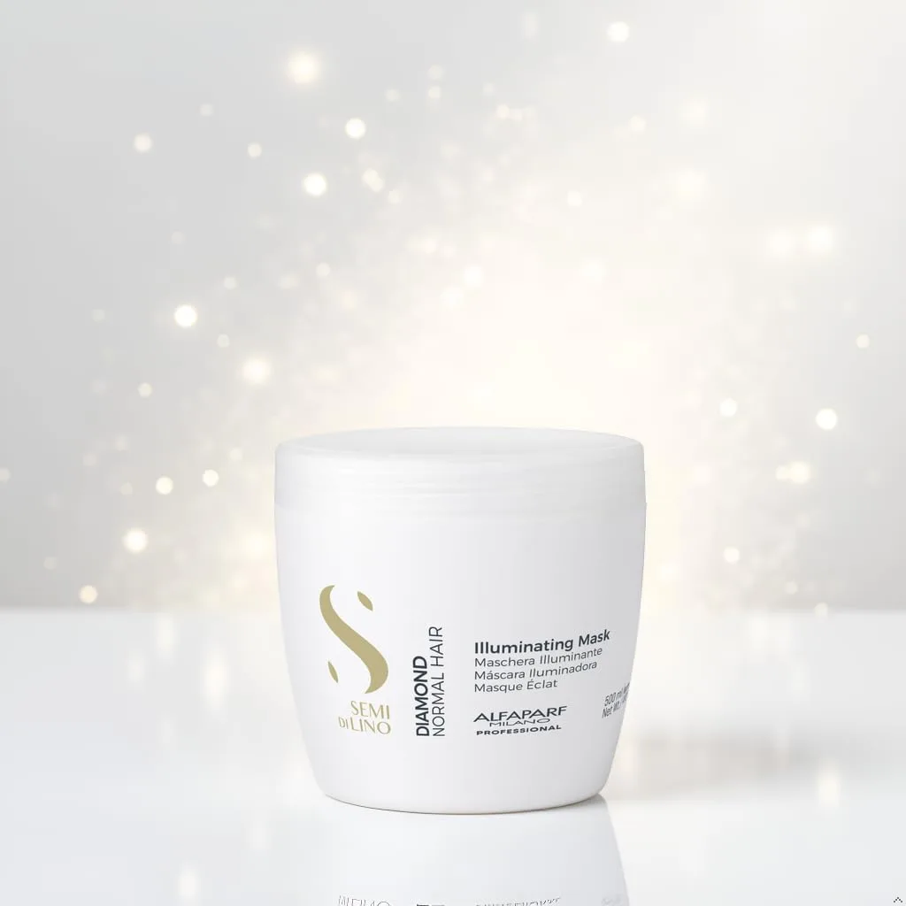 Alfaparf Milano Semi Di Lino Diamond Illuminating Hair Mask - глубокий кондиционер для окрашенных волос, придает блеск и объем, без сульфатов, парабенов и парафина 493.29 г (1 шт.) — фото 3
