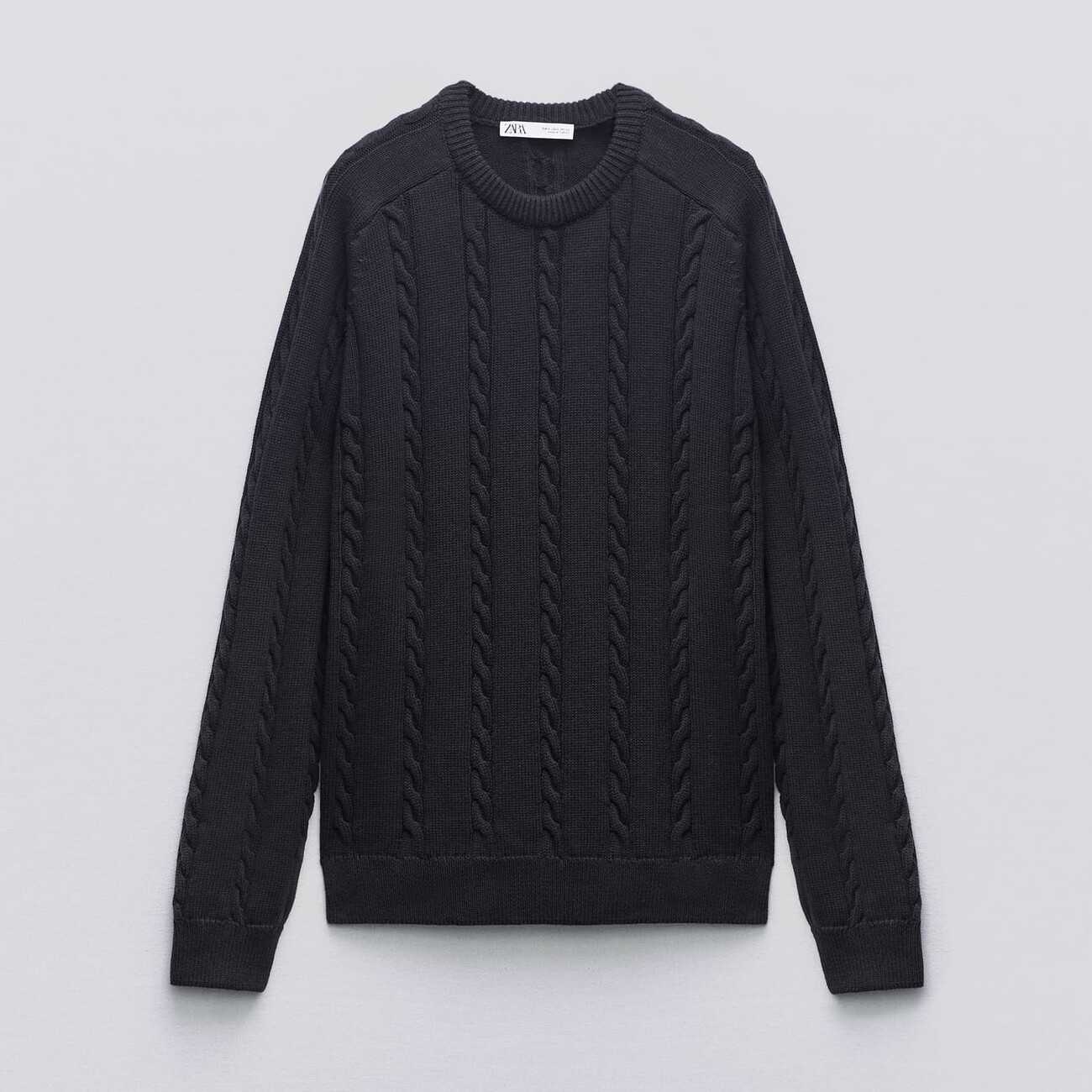 

Свитер Zara Cable-knit - Limited Edition, темно-синий